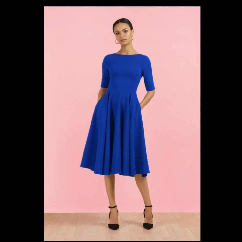 The Pretty Dress Co. swing dress, cobalt, US 18